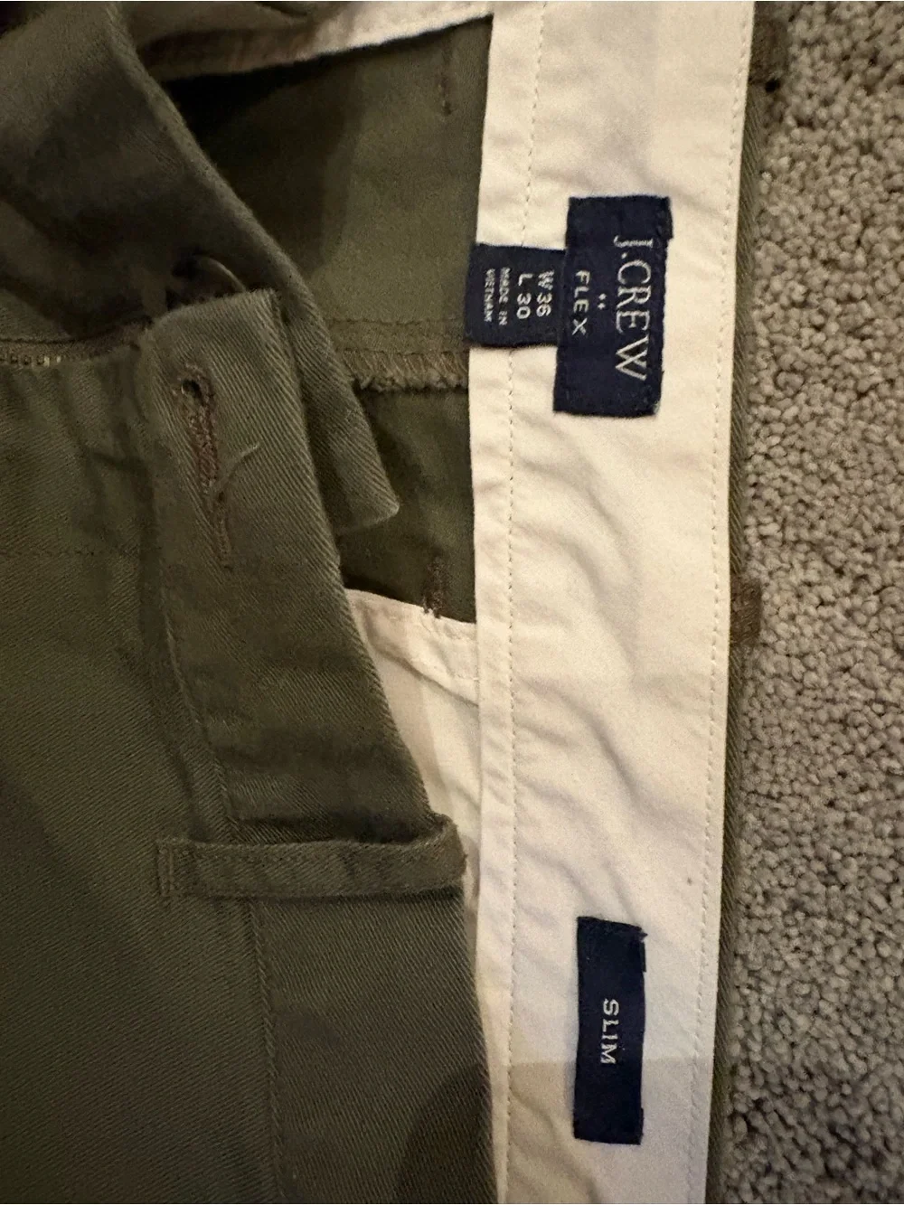 J. Crew Olive Green Chinos - Straight Leg 36x30